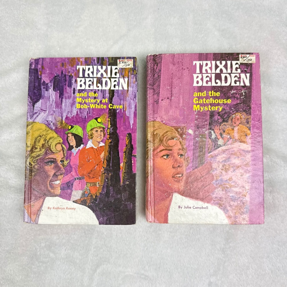 Trixie Belden Mystery Books Lot of 2 Bob-White Cave Gatehouse Mystery Whitman